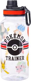 Silver Buffalo Pokemon Trainer Icons Twist Spout Plastic Water Bottle with Stickers You Stick Yourself, 32 Ounces